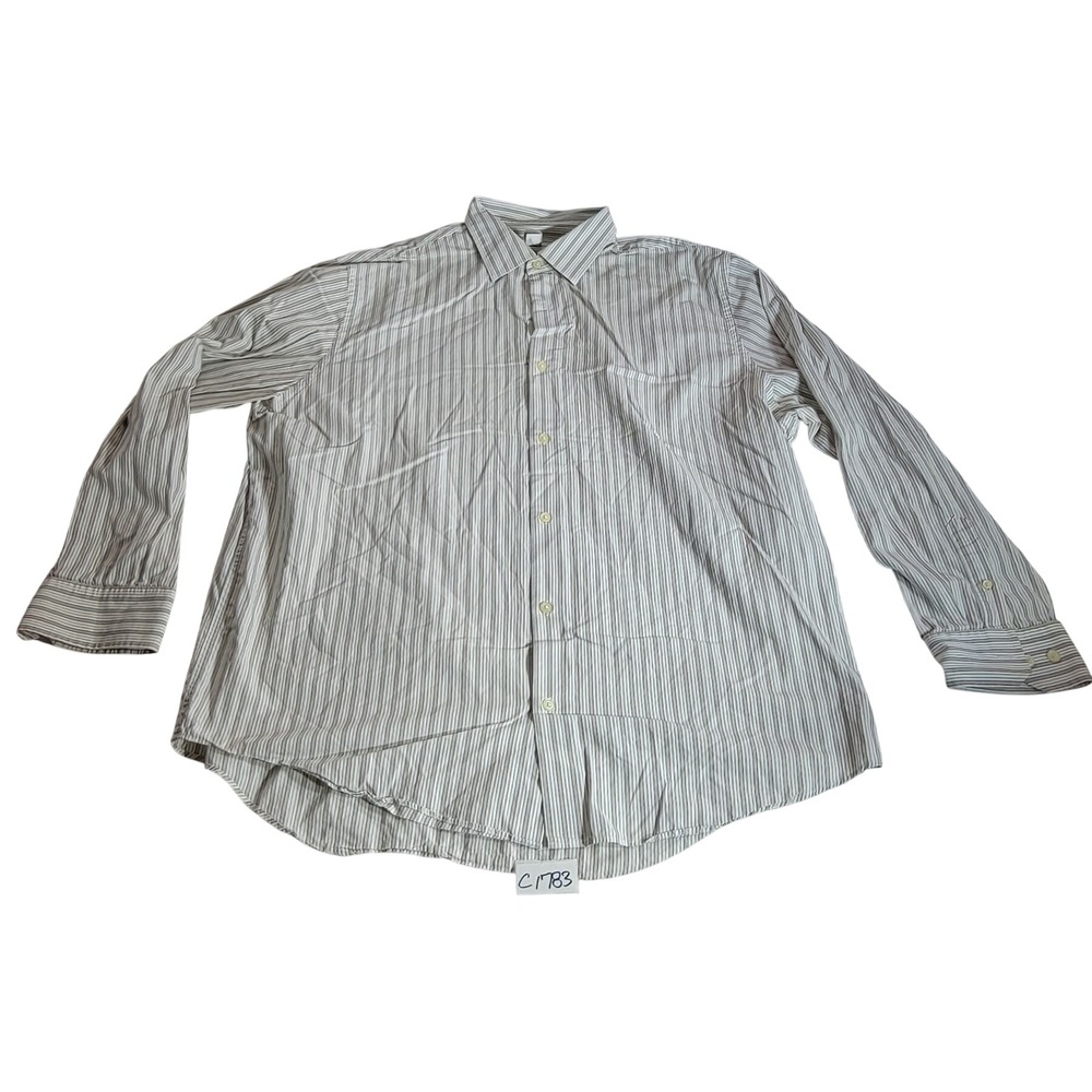Banana Republic Mens 2XL Striped Button Down Shirt 100% Cotton Long Sleeve